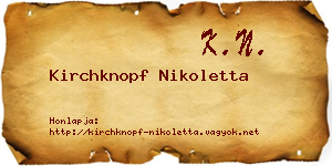 Kirchknopf Nikoletta névjegykártya